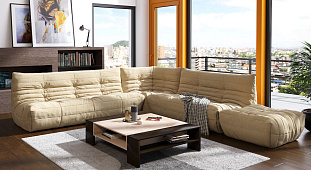 Бежевый диван в интерьере-2, Угловой и мягкий диван ДеФранс